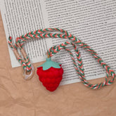 Handcrafted Strawberry Adjustable Long Necklace